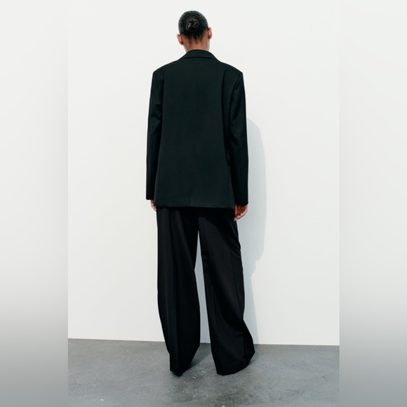 Zara oversize blazer mom boyfriend casual black suit jacket - Picture 7 of 12